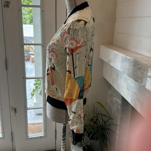 Sanctuary Mixed Asian Patchwork Print Bomber Jacket Size XS - Picture 5 of 11